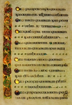 book of Kells 40 v, Seligpreisungen der Bergpredigt