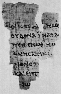 Papyrus Rylands Gr 457 (P 52) mit Joh 18, 31 ff) – zur großen Version anklicken