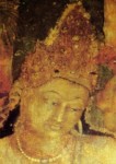 Höhle 1, Bodhisattva Padmapani (Avalokiteshvara) zur Linken des Buddha