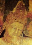 Hhle 1, Bodhisattva Padmapani (Avalokiteshvara) zur Linken des Buddha