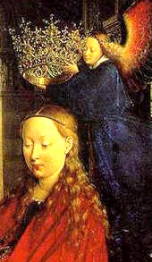 Jan van Eyck, Ausschnitte aus der Madonna des Kanzlers Rolin (s.u.)