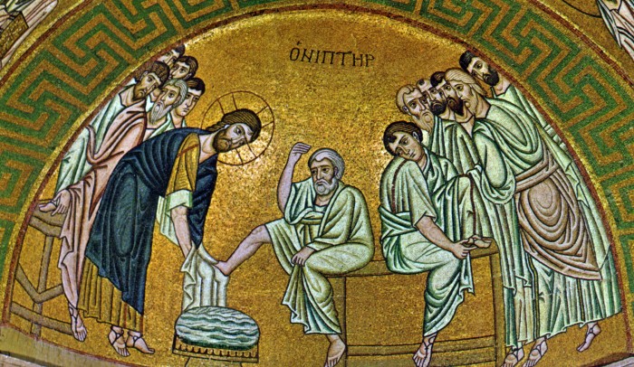 ho niptêr, das Waschbecken: Christus wäscht vor dem Abendmahl den Jüngern die Füße