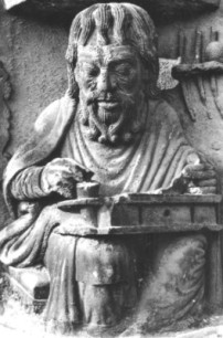 Aristoteles als Wissenschaftler der Dialektik (Logik) innerhalb der septem artes liberales, Chartres, Notre Dame, Königsportal