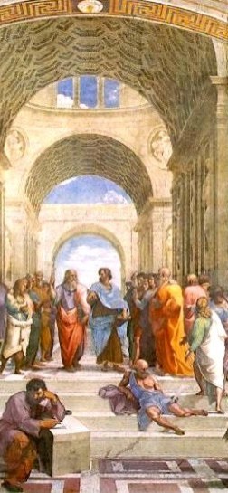 Platon und Aristoteles, Heraklit und Diogenes – zur größeren Teilversion bitte anklicken