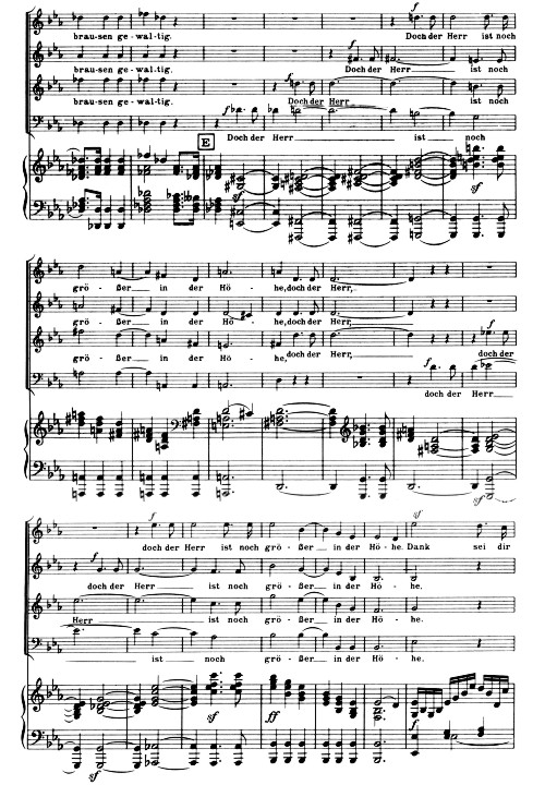 Mendelssohns Vertonung von Psalm 93,4 im Elias (gegen Ende der ersten Hälfte)